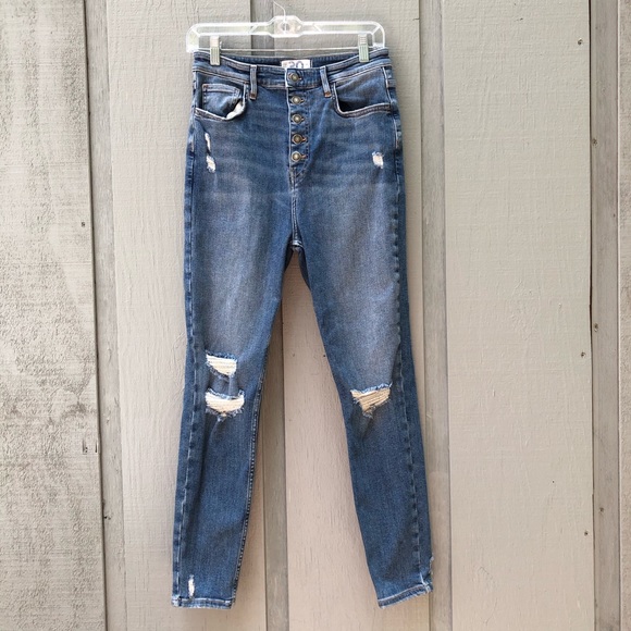 Free People Denim - Free People We The Free Sabrina Distressed High Rise Skinny Jeans Women's 30